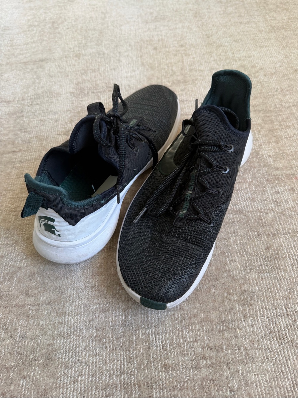Nike Michigan State Black and White Athletic Shoes